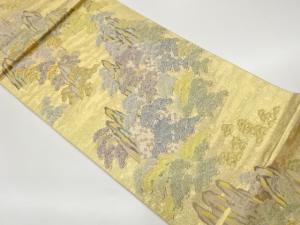 松に桜・岩山模様織出し袋帯